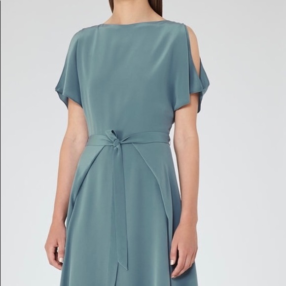 REISS Mira Cold-Shoulder Silk Dress, Orion-blue, 4 (US) - Picture 2 of 6